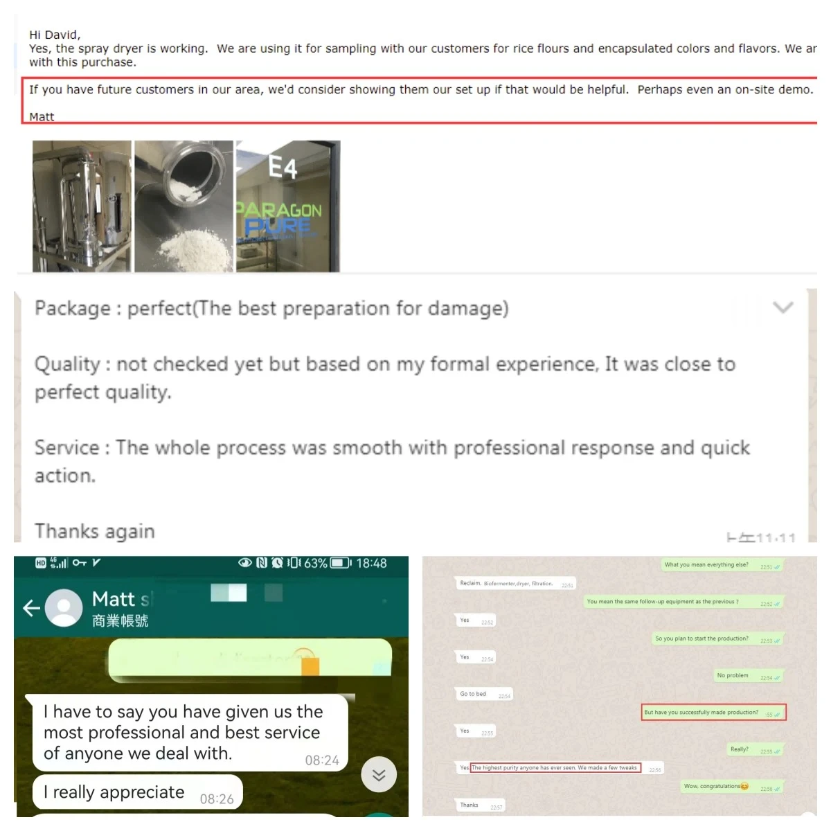 Customers feedback Customers feedback